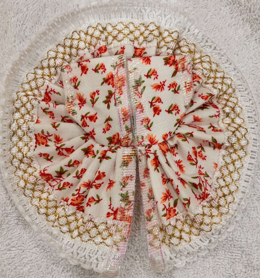 Floral-patterned fabric on a textured surface