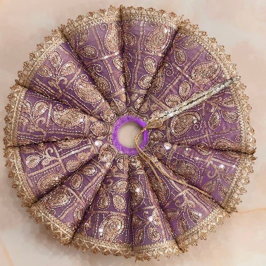 Bhavyaam Shyam Vatika handcrafted sage green Laddu Gopal Ji poshak with antique embroidery, sequin lace border