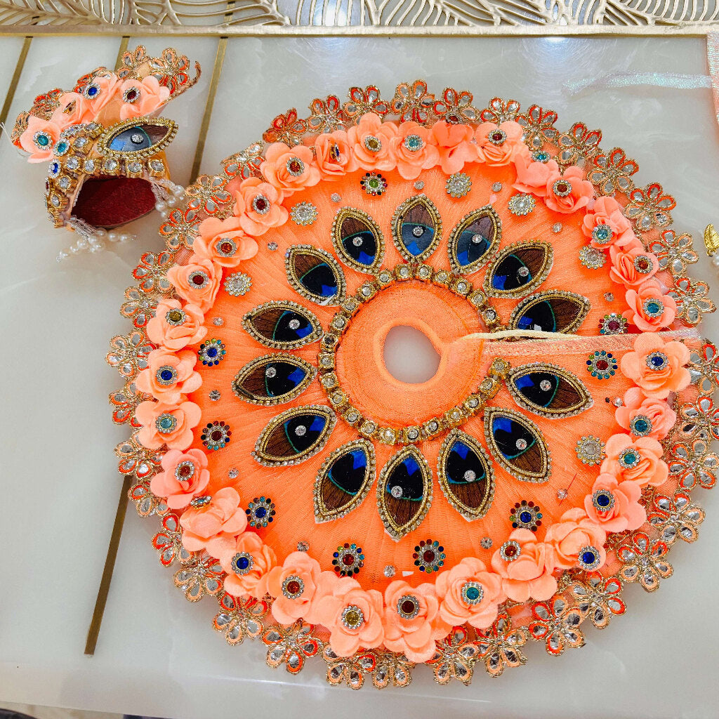 Divine Peach Floral Poshak with Pagdi