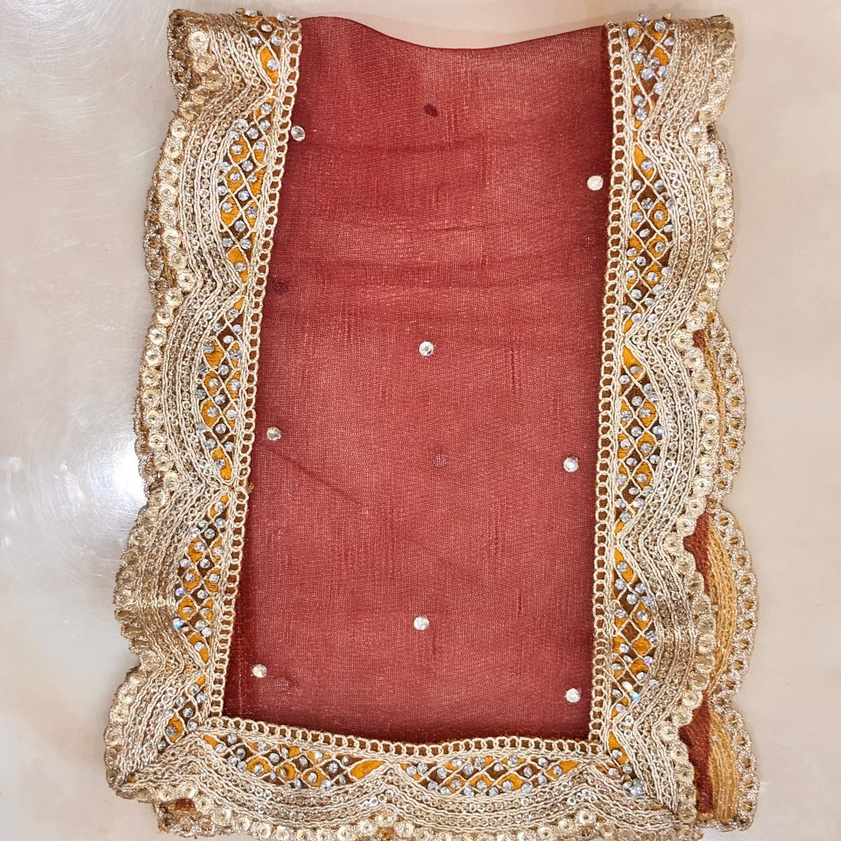 Lal Nav-Vastra Floral Zari Mata Rani Lehenga Set