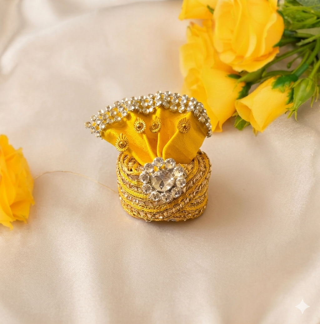 Ladoo Gopal Ji Mukut - Yellow
