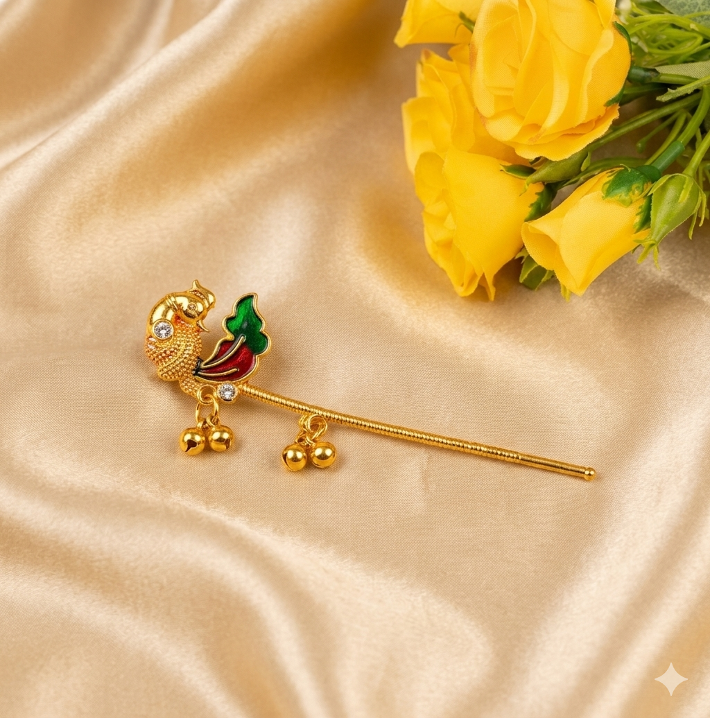 Peacock Golden Bansuri for Ladoo Gopal Ji