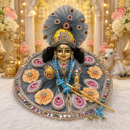 Beautiful grey poshak for ladoo Gopal ji 