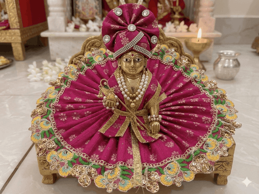 Magenta Color Poshak with Pagdi and choli
