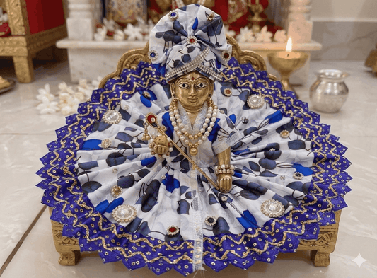 White-Blue Poshak with Pagri Set