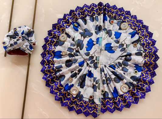 White-Blue Poshak with Pagri Set