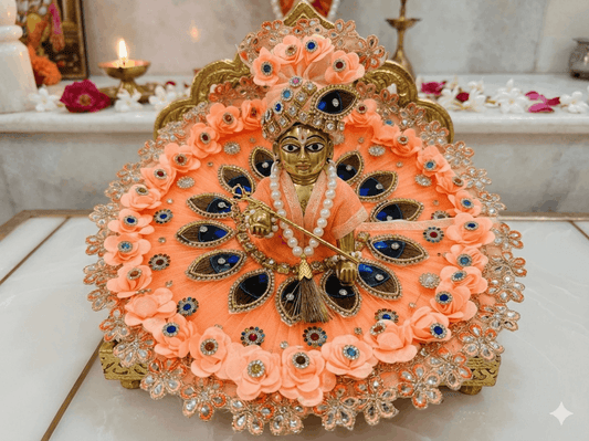 Divine Peach Floral Poshak with Pagdi