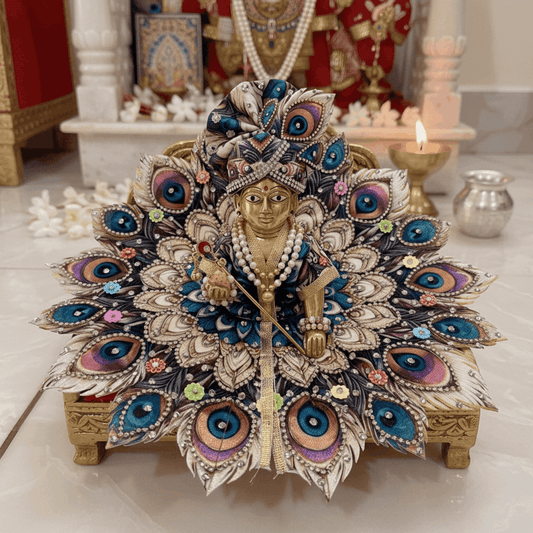 Peacock Feather Theme Poshak with Pagdi