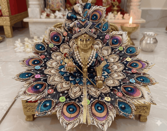 Peacock Feather Theme Poshak with Pagdi