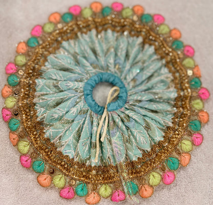 Pastel Mint Designer Ladoo Gopal Poshak Set