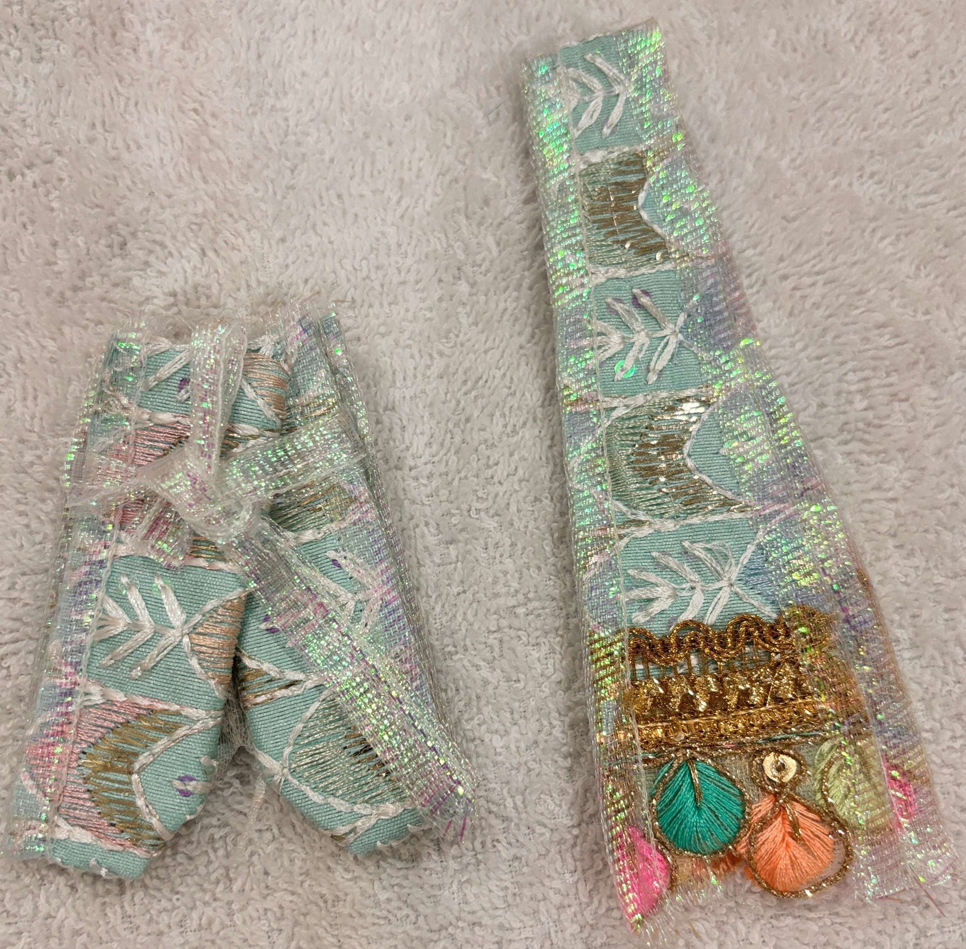Pastel Mint Designer Ladoo Gopal Poshak Set