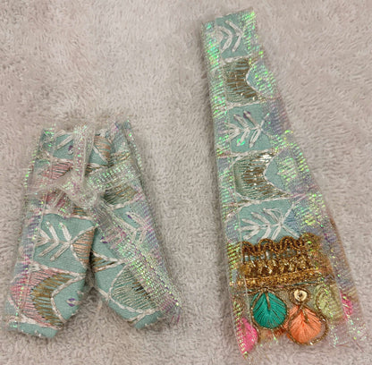 Pastel Mint Designer Ladoo Gopal Poshak Set