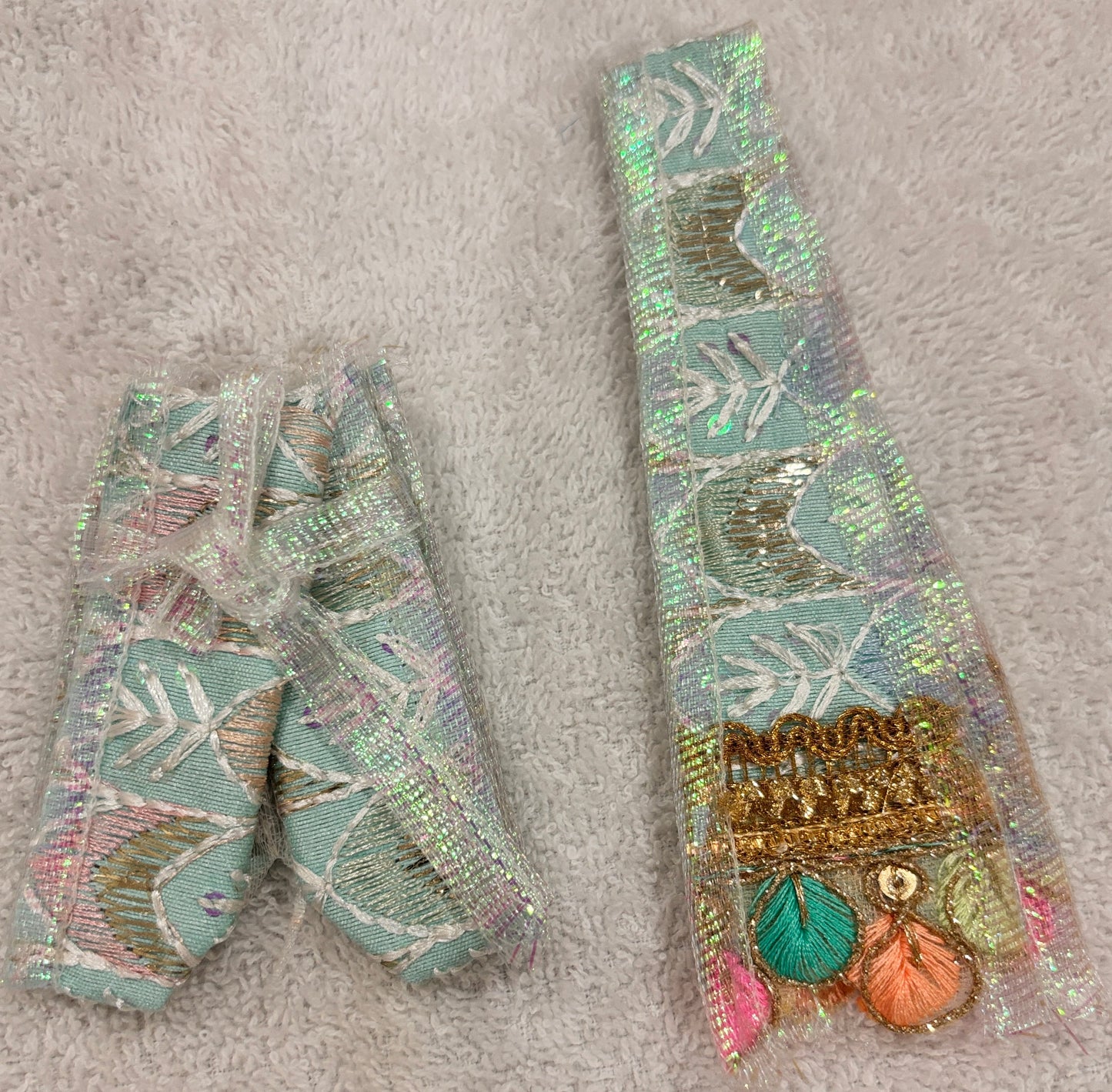 Pastel Mint Designer Ladoo Gopal Poshak Set