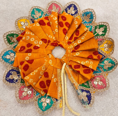 Radiant Yellow Bandhani Ladoo Gopal Poshak with Pagri