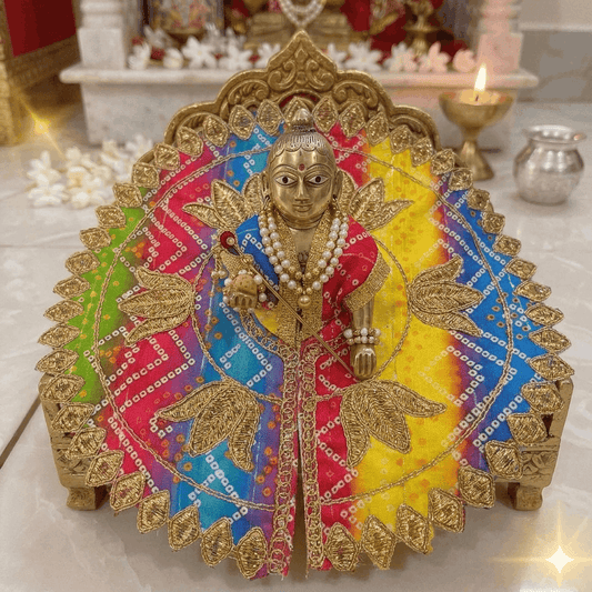 Vibrant Multicolored Bandhani Ladoo Gopal Poshak