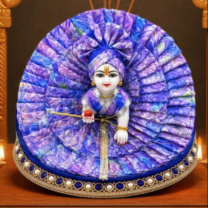 Designer Ladoo Gopal Dress Blue double frill