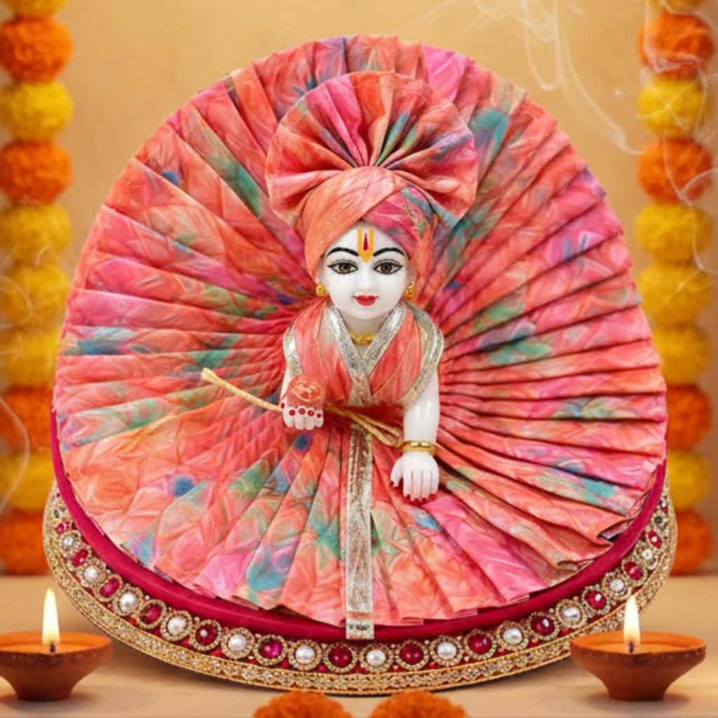 Designer Double layer Frill with Matching Pagdi