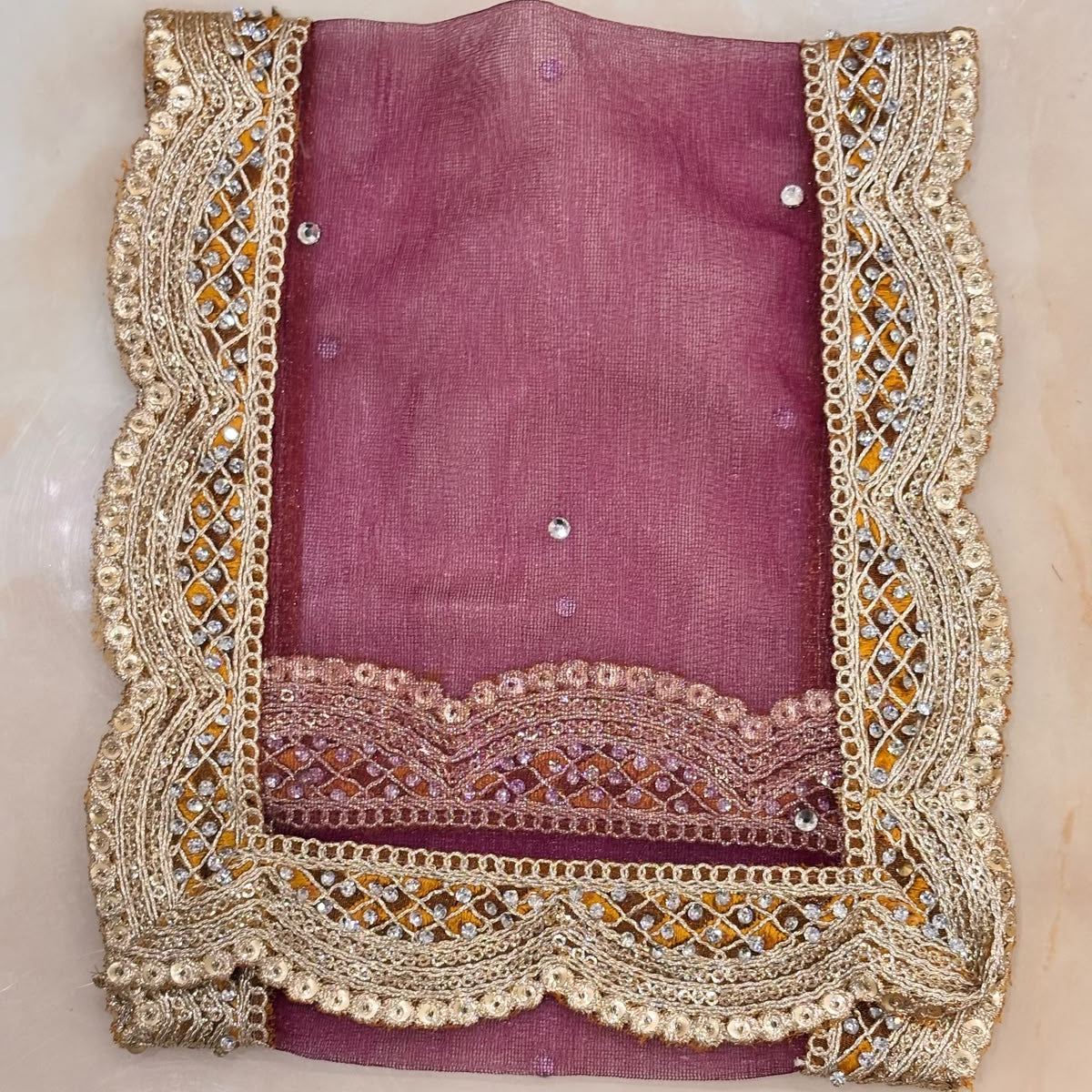 Jamuni Nav-Vastra Floral Mata Rani Lehenga Chunri Set