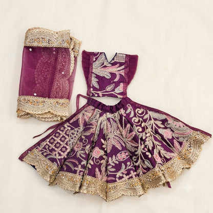 Jamuni Nav-Vastra Floral Zari Mata Rani Lehenga Set
