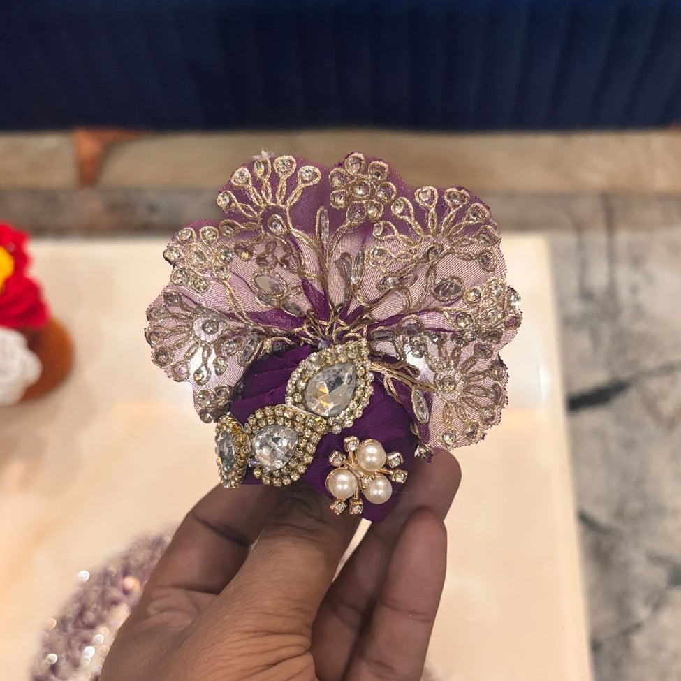 Jamuni Purple Pearl-Kriti Mirror & Zari Heavy Poshak for Laddu Gopal