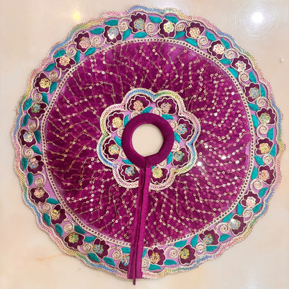 Jamuni Wine Pushp-Kriti Floral Net Poshak Set with Pagdi & Patka