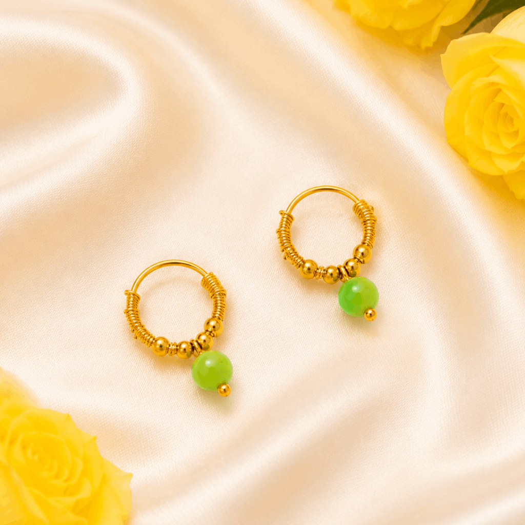 Ladoo Gopal Ji Colorful Earring - Green