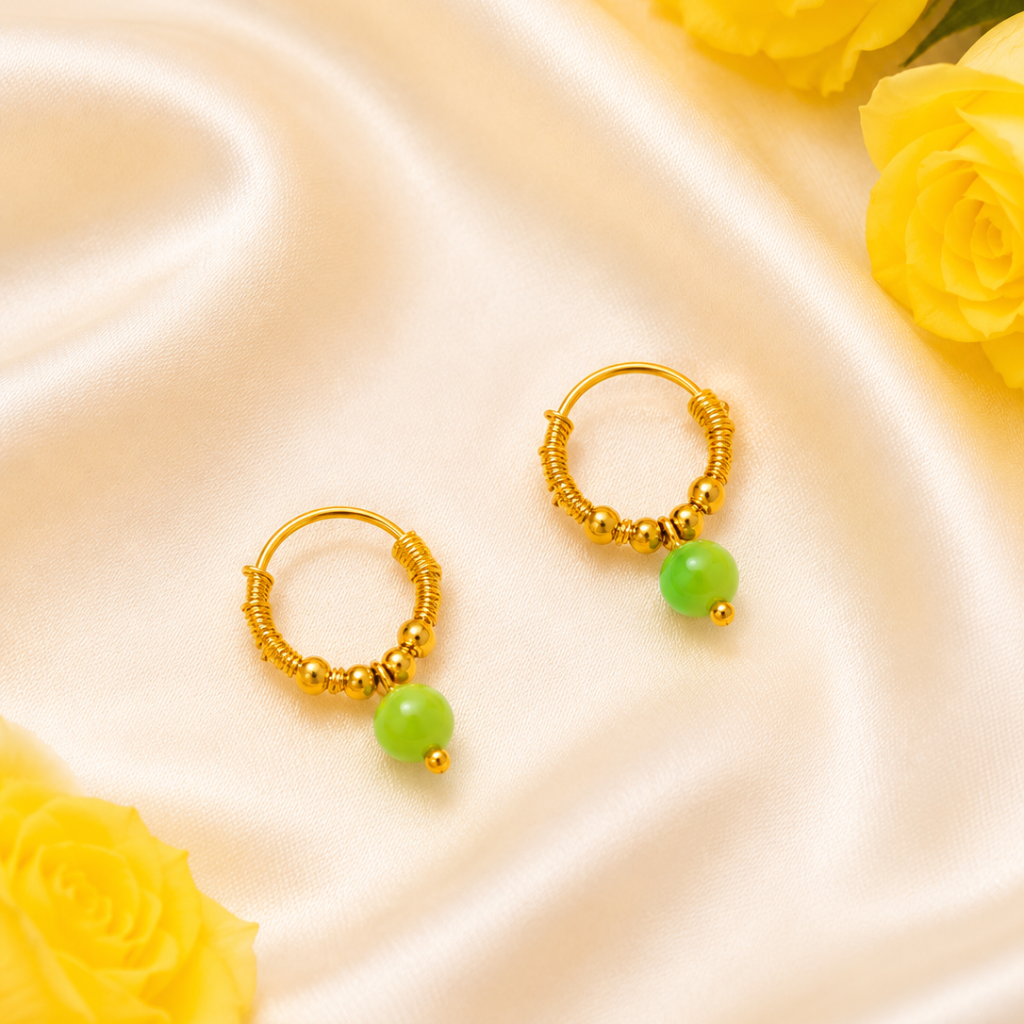 Ladoo Gopal Ji Colorful Earring - Green