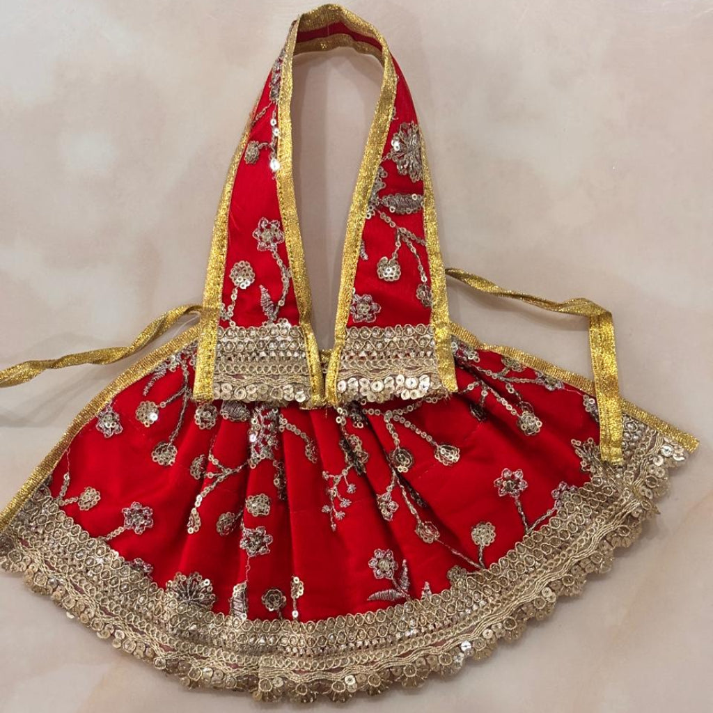 Lal Swarna-Resham Mata Rani Lehenga Patka Set