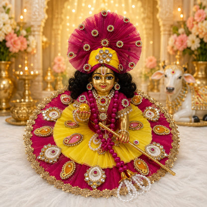Madhur Vrinda Mayur Pankhu Poshak set for Ladoo Gopal Ji