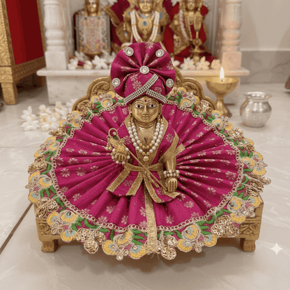 Magenta Color Poshak with Pagdi and Choli