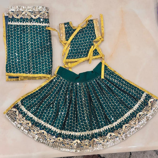 Mayur Tejasvi Sona-Laced Durga Lehenga Chunri Set