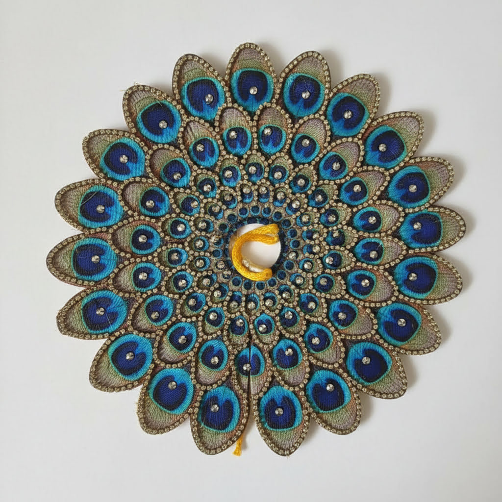Peacock Feather Blue Theme Poshak for Ladoo Gopal Ji