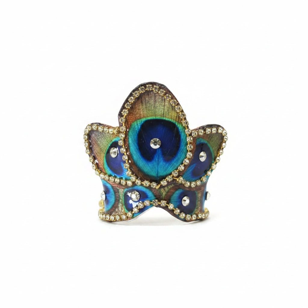 Peacock Feather blue theme poshak for ladoo gopal ji