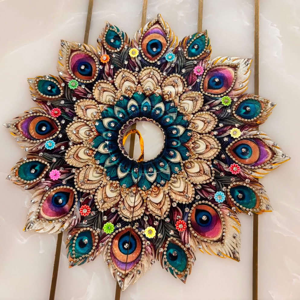 Peacock Feather Multicolor Theme Poshak for Ladoo Gopal Ji 