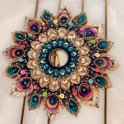 Peacock Feather Multicolor Theme Poshak for Ladoo Gopal Ji 