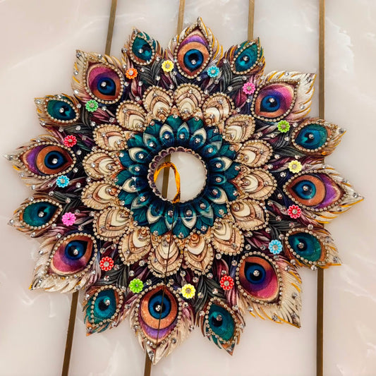 Peacock Feather Multicolor Theme Poshak for Ladoo Gopal Ji 