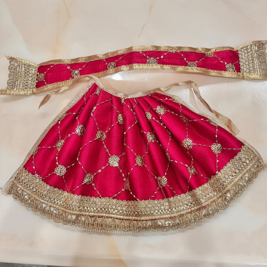 Pink Zari Shringar Lehenga Patka Set