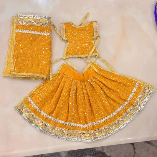 Pitambari Tejasvi Sona-Laced Durga Lehenga Chunri Set