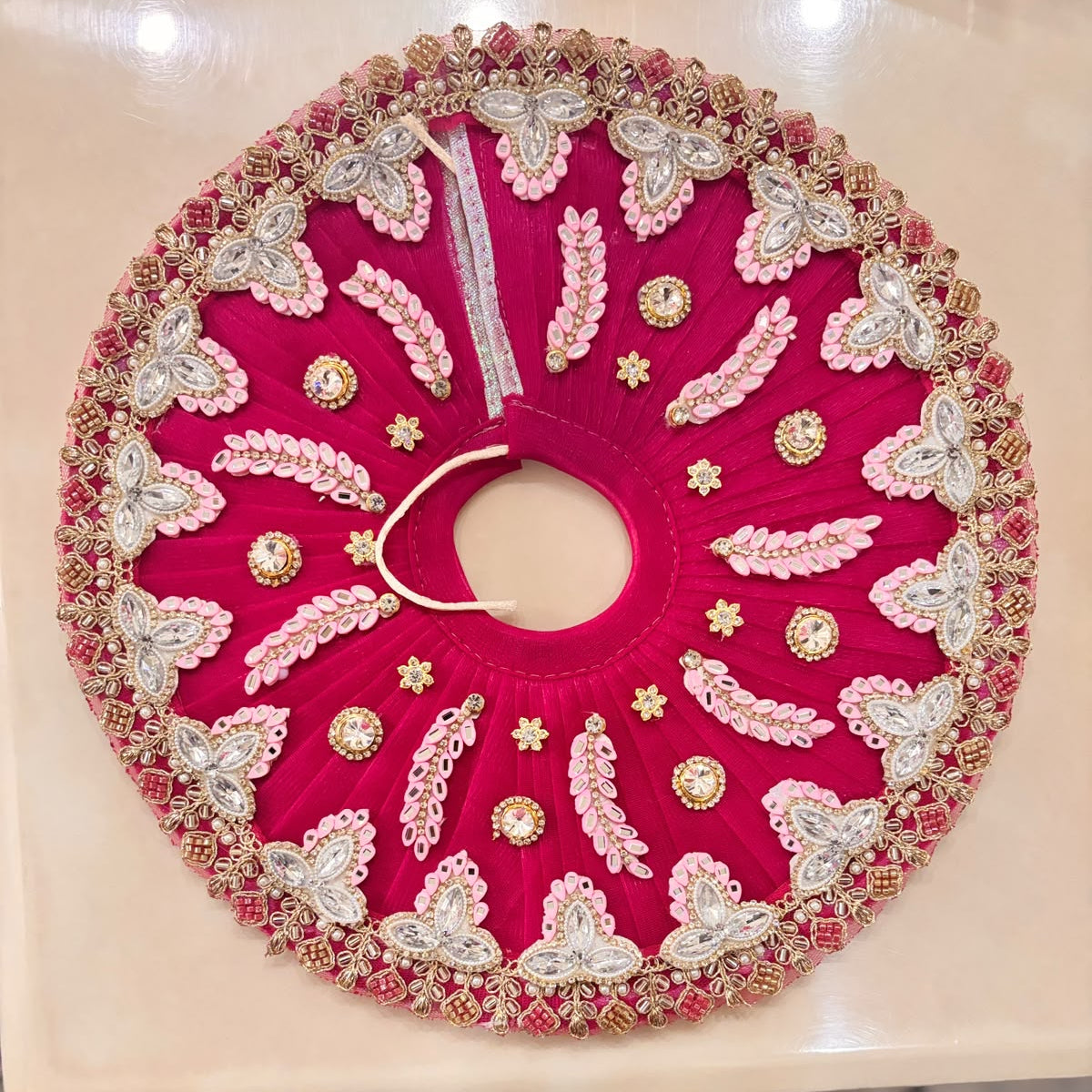 Rani Magenta Pankh-Kriti Kundan & Pagdi Set for Laddu Gopal