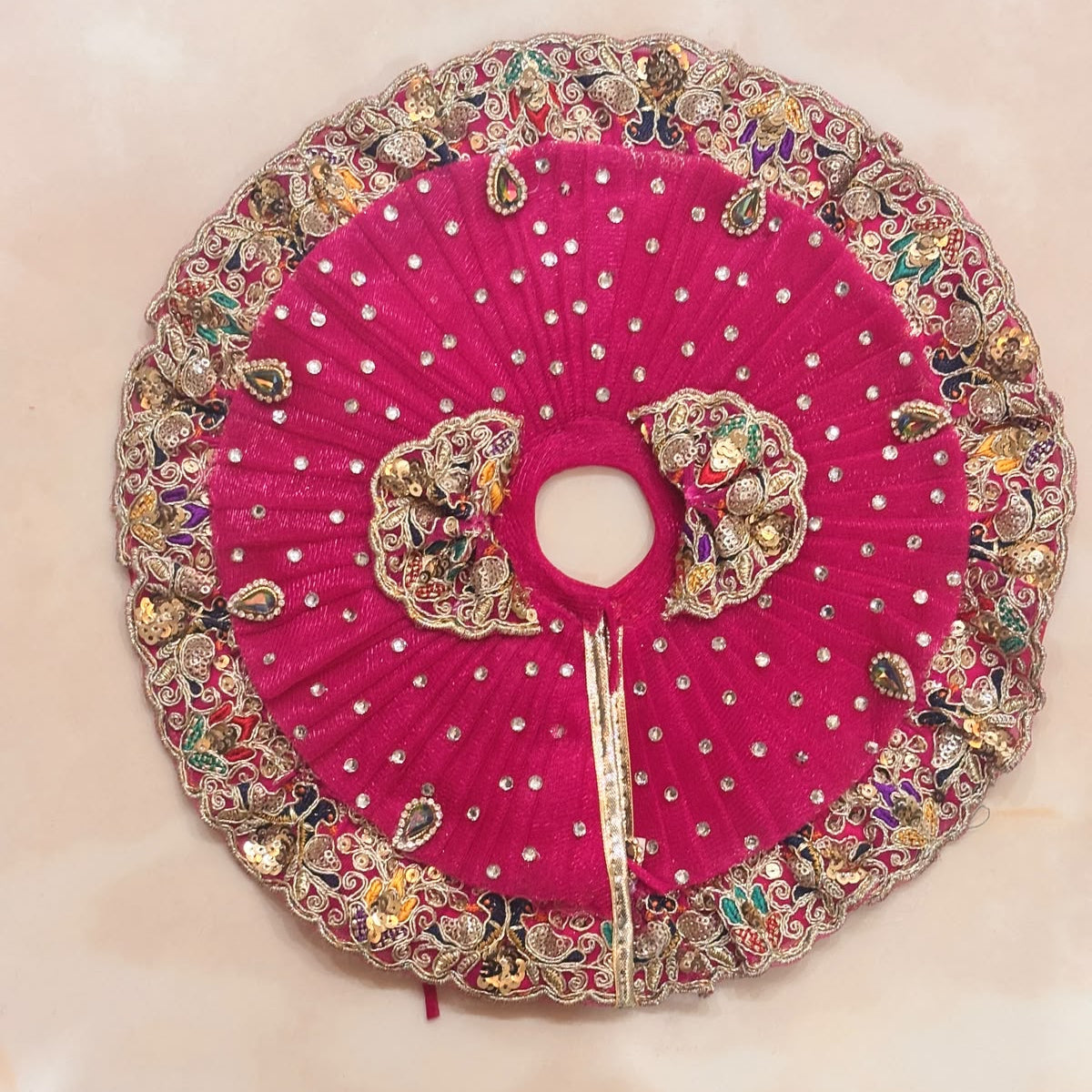 Rani Pink Ratna-Kriti Kundan & Stone Heavy Poshak for Laddu Gopal