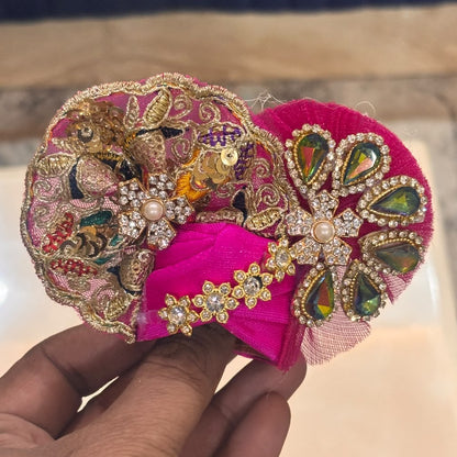 Rani Pink Ratna-Kriti Kundan & Stone Heavy Poshak for Laddu Gopal