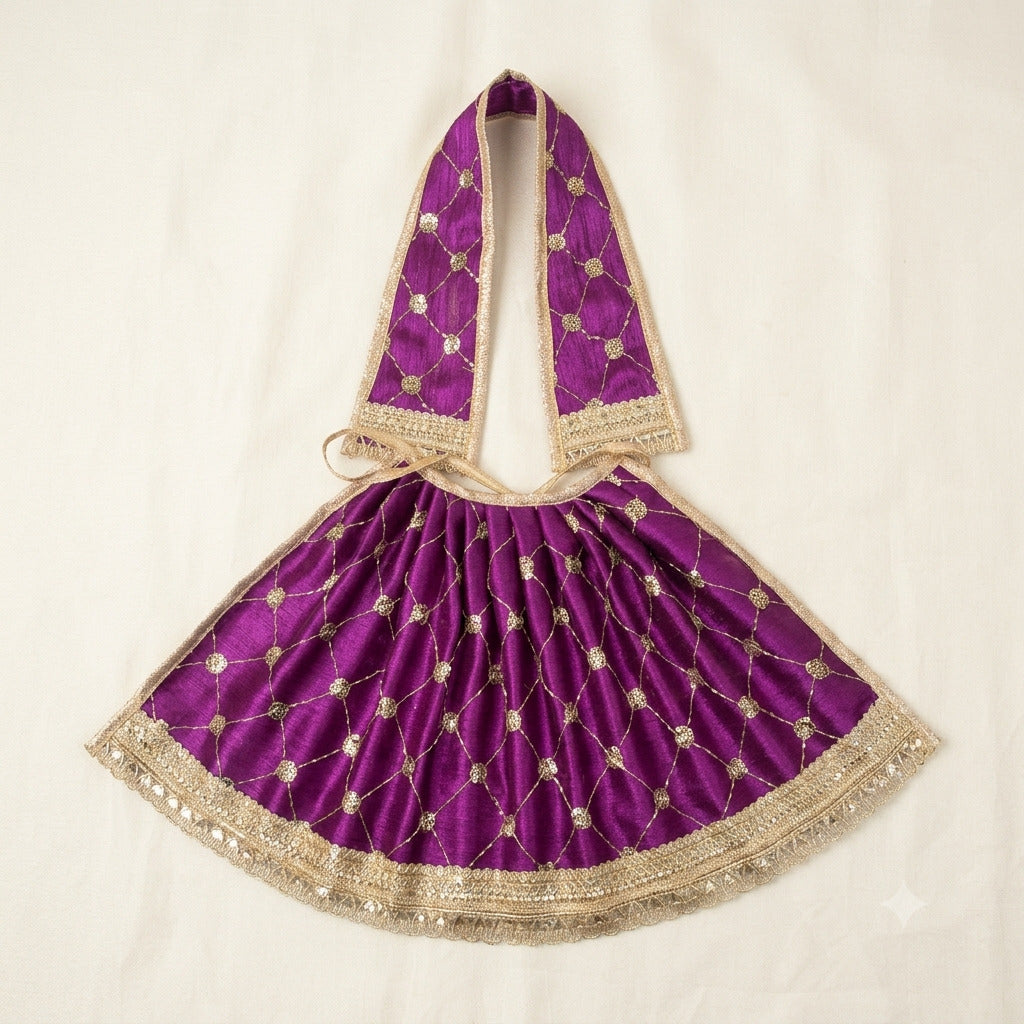 Royal Purple Zari Shringar Lehenga Patka Set