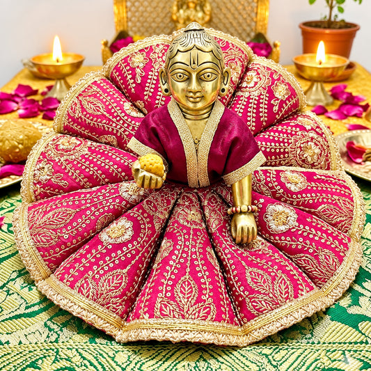 Shyam Vatika Rajsi Poshak Only for Laddu Gopal Ji- Gulabi